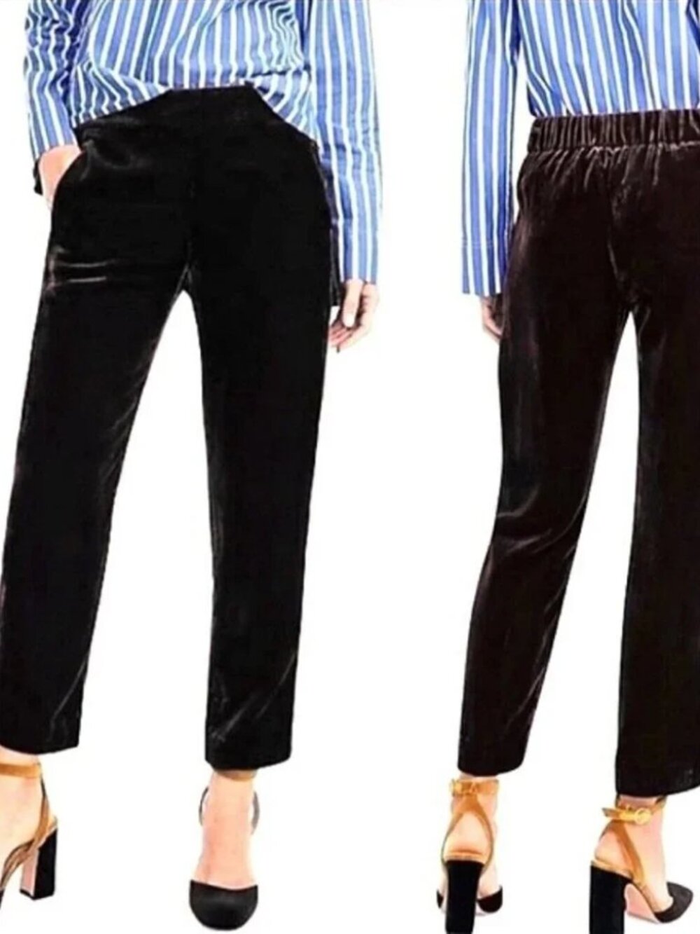 J. Crew Pull On Peyton Black Velvet Pant